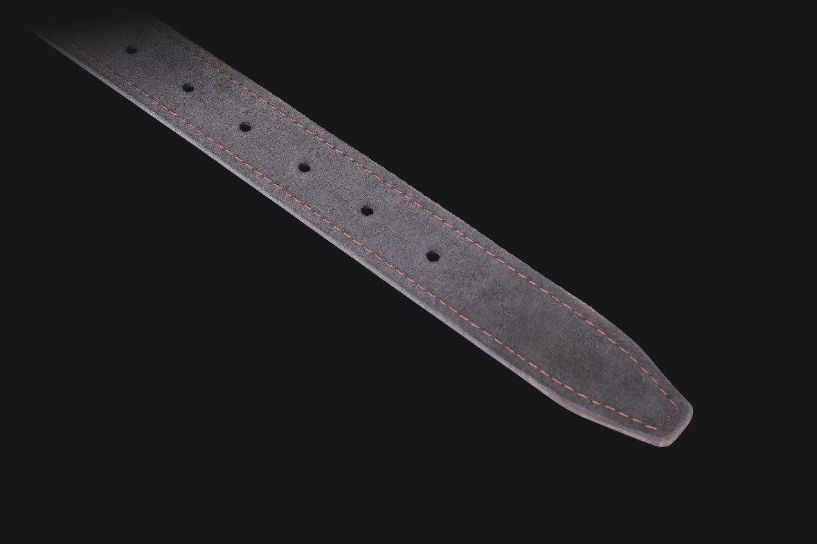 Leather belt Narrow black