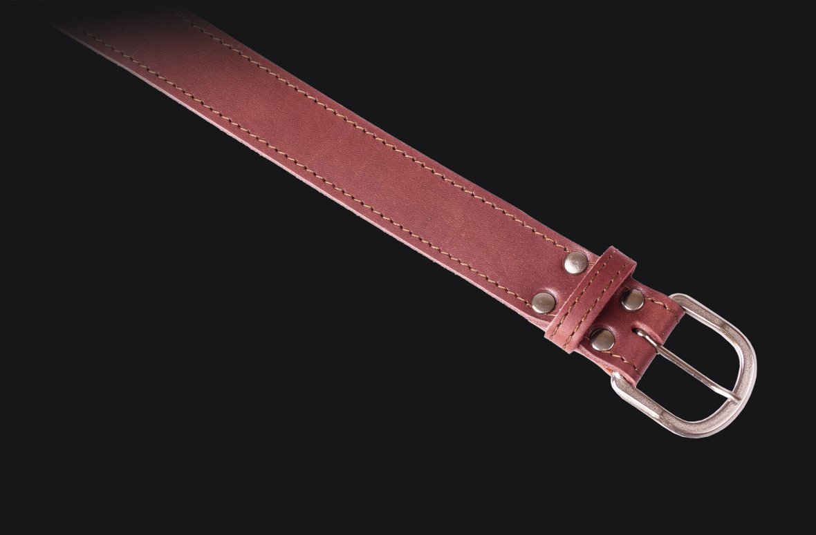 Leather belt Narrow brown