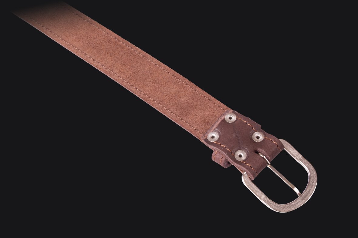 Leather belt Narrow brown