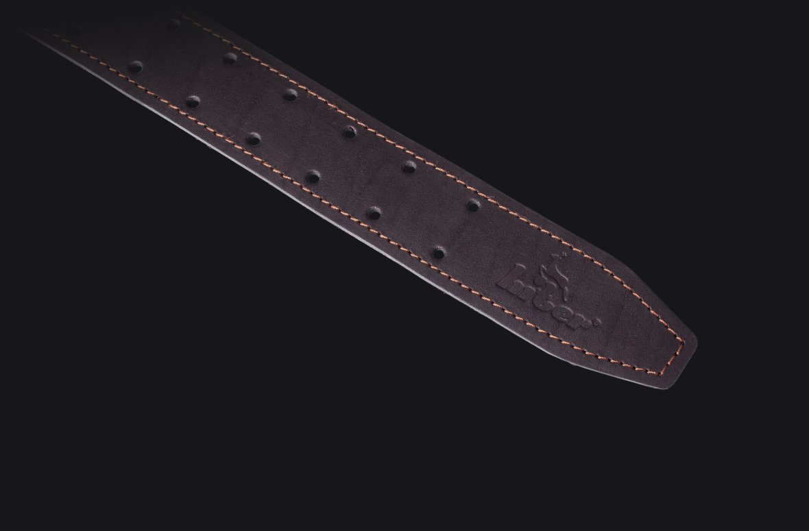 Leather belt Wide black