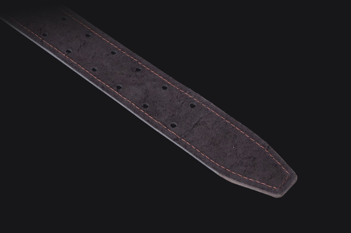 Leather belt Wide black